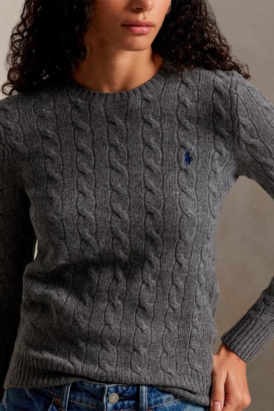 26FW 폴로 랄프로렌 폴로 자수 케이블 니트 스웨터 211971865501 Grey - POLO RALPH LAUREN