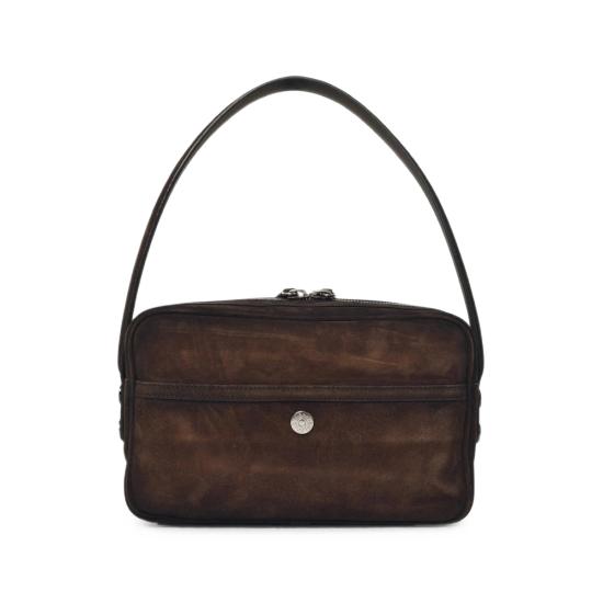 26FW 아크네 스튜디오 카메로 파티 스웨이드 숄더백 C10338 DKBRO BROWN