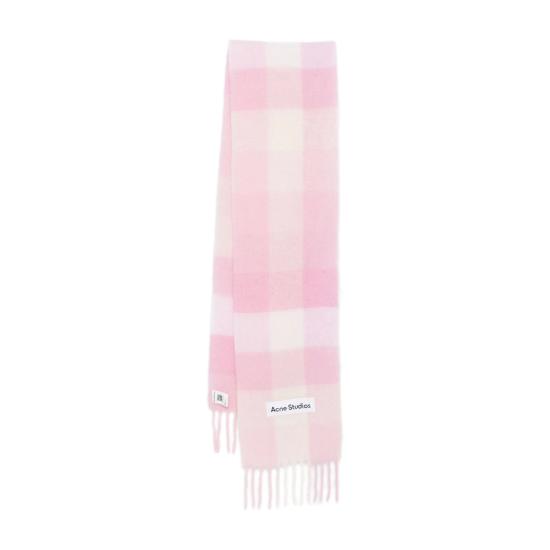 26FW 아크네 스튜디오 모헤어 체크 머플러 CA0084 CPKWH PINK WHITE