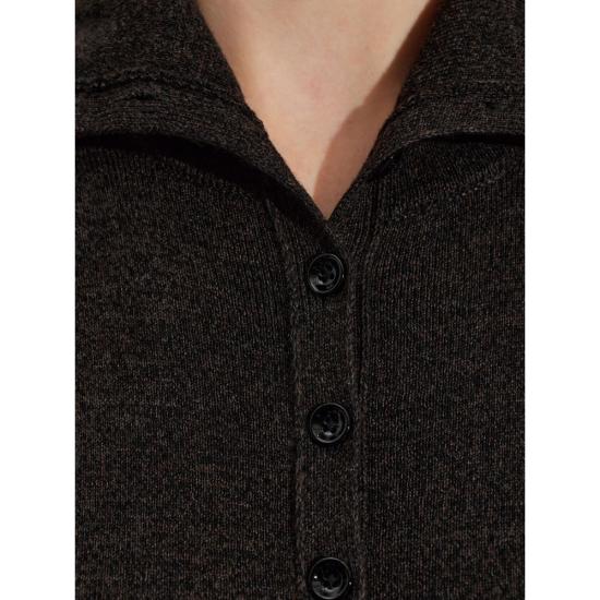 26FW 르메르 버튼 탑 파인 울 스웨터 PO0047 LK1070 BK674 BROWN - LEMAIRE