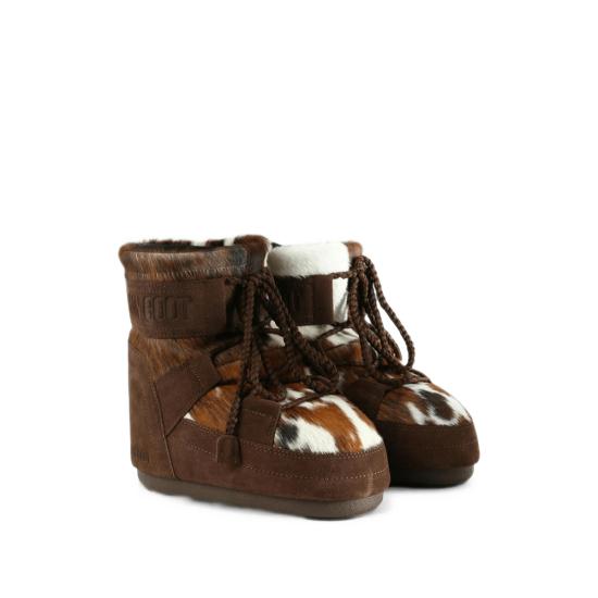 26FW 문부츠 아이콘 나일론 로우 부츠 80D1409930 AM04 BROWN WHITE - MOON BOOT