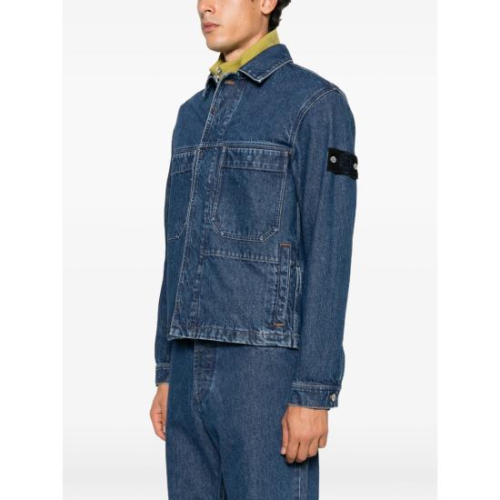 26FW 스톤 아일랜드 레이저 피그먼트 인디고 데님 바이커 자켓 144100006 S0J34 VJ202 BLUE - STONE ISLAND