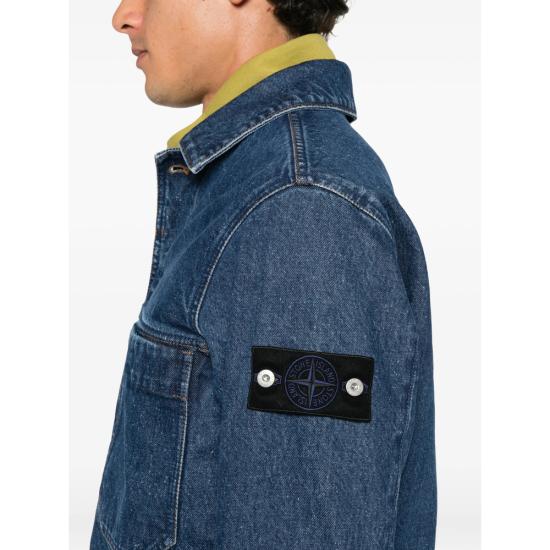 26FW 스톤 아일랜드 레이저 피그먼트 인디고 데님 바이커 자켓 144100006 S0J34 VJ202 BLUE - STONE ISLAND