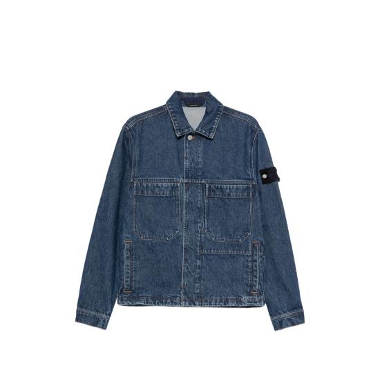 26FW 스톤 아일랜드 레이저 피그먼트 인디고 데님 바이커 자켓 144100006 S0J34 VJ202 BLUE