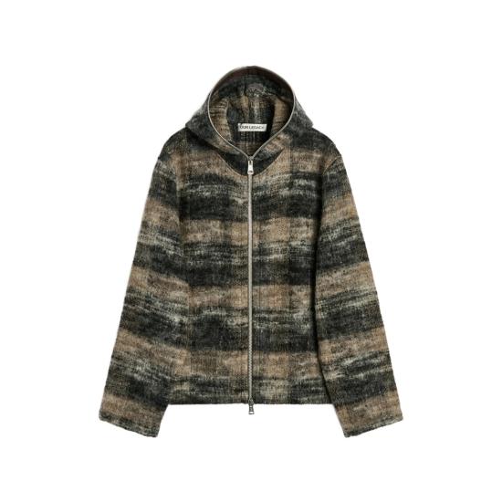 26FW 아워레가시 나이트 우즈 체크 로프티 울 풀 집 후드 M4266FN WOODS GREY NEUTRALS