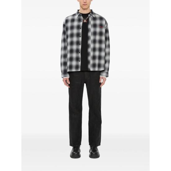 26FW 44레이블 긴팔 셔츠 B0030681 FA778 P860 GREY BLACK - 44 LABEL