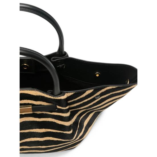 26FW 드멜리어 토트백 N81MIDI NEW YO CALFHAIR ZEBRA BLACK NEUTRALS - DEMELLIER