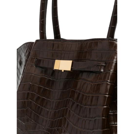26FW 드멜리어 토트백 D90 NEW YORK CROCEFFECT DKCHO BROWN - DEMELLIER