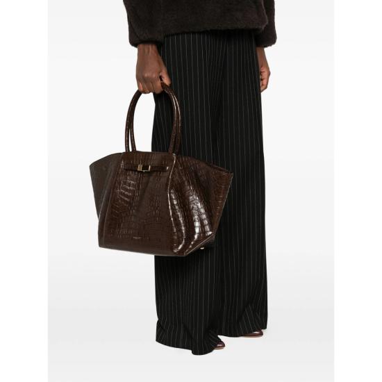 26FW 드멜리어 토트백 D90 NEW YORK CROCEFFECT DKCHO BROWN - DEMELLIER