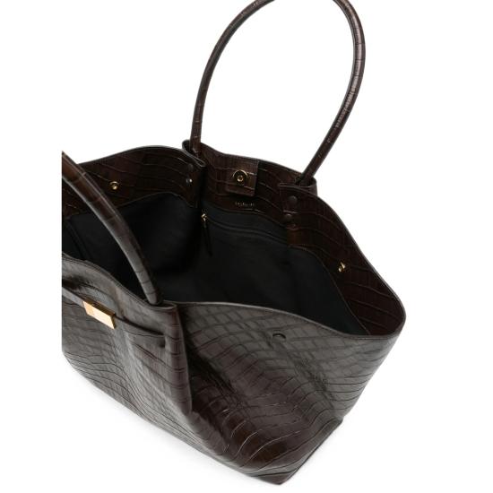 26FW 드멜리어 토트백 D90 NEW YORK CROCEFFECT DKCHO BROWN - DEMELLIER