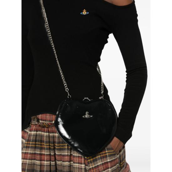 26FW 비비안웨스트우드 벨 하트 프레임 퍼스 4B01000CW L00EO N401 BLACK - VIVIENNE WESTWOOD
