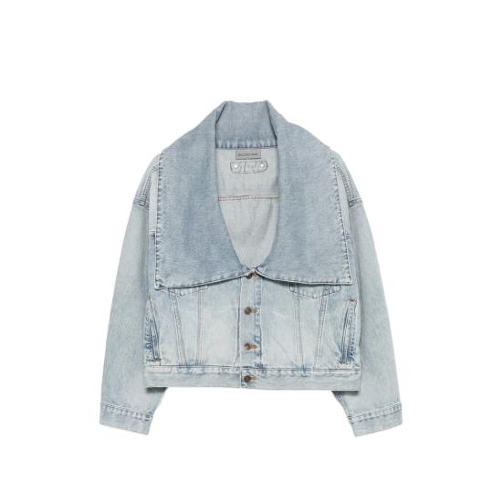 26FW 발렌시아가 와이드 넥 오버사이즈 데님 자켓 A00977 TBP48 4020 BLUE