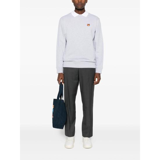 26FW 메종키츠네 폭스 헤드 레귤러 폴로 티셔츠 PM00303KM0340 LGRME GREY - MAISON KITSUNE