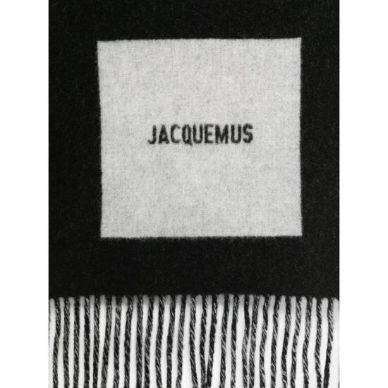 26FW 자크뮈스 롱드 카레 울 머플러 ACU00579 AOT4044 090 BLACK GREY - JACQUEMUS