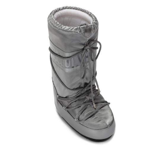 26FW 문부츠 아이콘 글랜스 플래티넘 새틴 부츠 80D1401680 H001 GREY - MOON BOOT