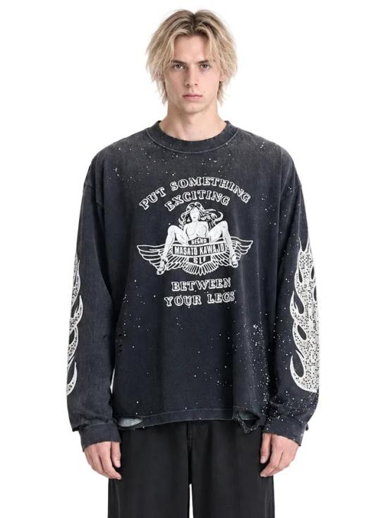 26FW 세컨드 셀프 긴팔 티셔츠 EXCTLS BLK
