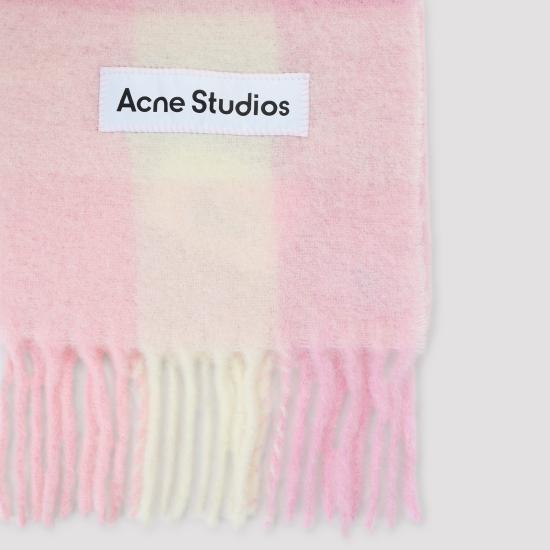 26FW 아크네 스튜디오 모헤어 체크 머플러 CA0084 DTL CANDY PINK WHITE PALE - ACNE STUDIOS