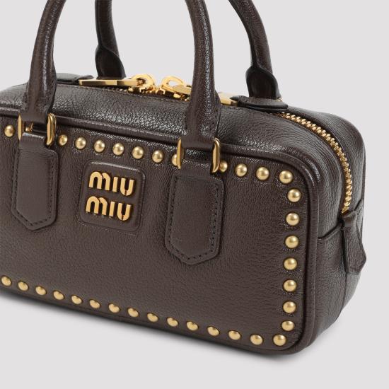 26FW 미우미우 아르카디 로고 토트백 5BB142VOBO 2ZSQ F0343 MOGANO - MIU MIU