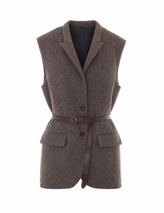 26FW 브루넬로 쿠치넬리 베스트 MG5667253 C004 BROWN