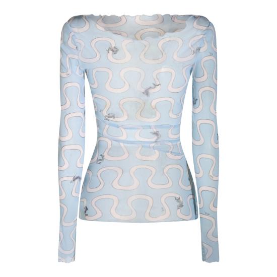26FW 에밀리오푸치 반팔 티셔츠 6UJM45 6U829032 LIGHT BLUE - EMILIO PUCCI