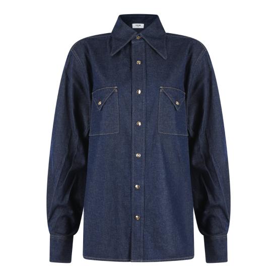 26FW 셀린느 데님 데님 셔츠 RC0AD2N67 GGG3 DARK RINSED