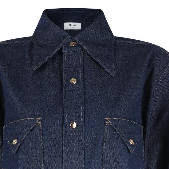26FW 셀린느 데님 데님 셔츠 RC0AD2N67 GGG3 DARK RINSED - CELINE