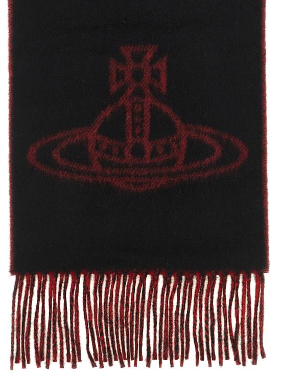 26FW 비비안웨스트우드 싱글 ORB 더블 페이스 머플러 81030006W01MKN401 Black - VIVIENNE WESTWOOD