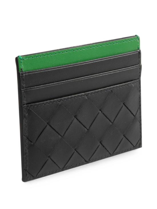 26FW 보테가베네타 인트레치아토 카드 지갑 795612V6UF1 1278 BLACK SHAMROCK - BOTTEGA VENETA