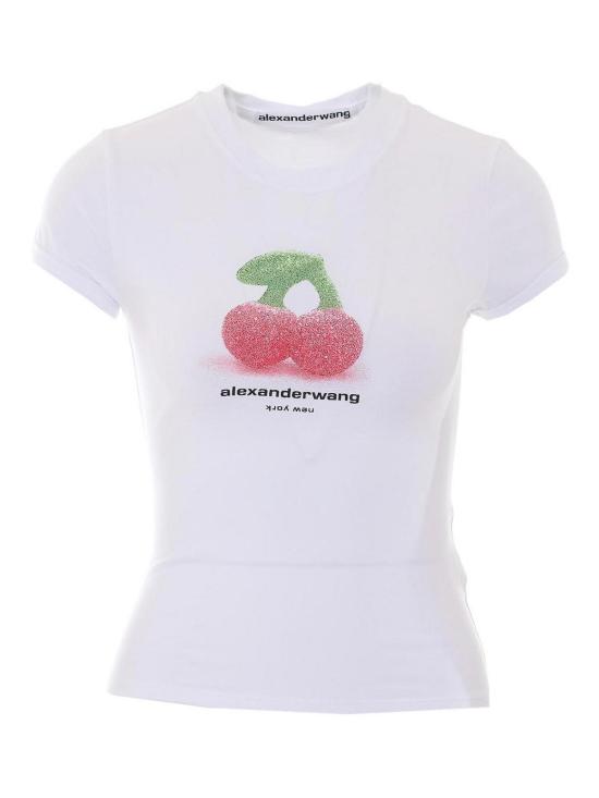 26FW 알렉산더 왕 반팔 티셔츠 1CC4261381100 WHITE