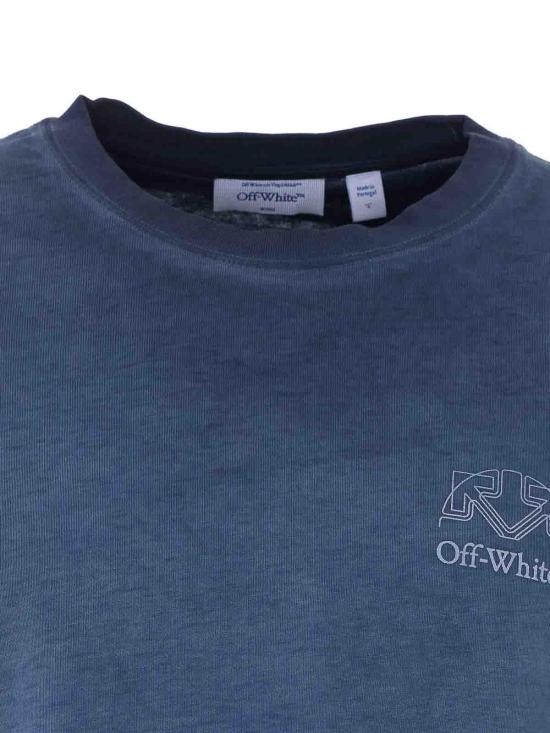 26FW 오프화이트 반팔 티셔츠 OMAA120F26JER01F411 BLUE - OFF WHITE