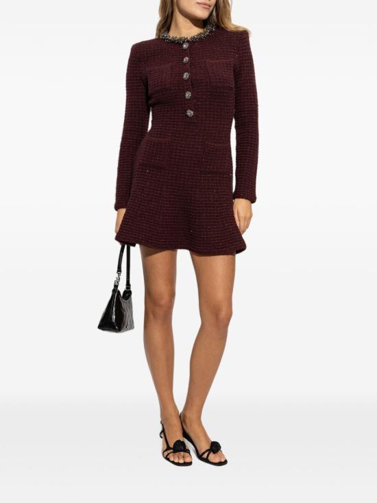 26FW 셀프 포트레이트 숏 원피스 SC26152SBU BURGUNDY BORDEAUX - SELF PORTRAIT