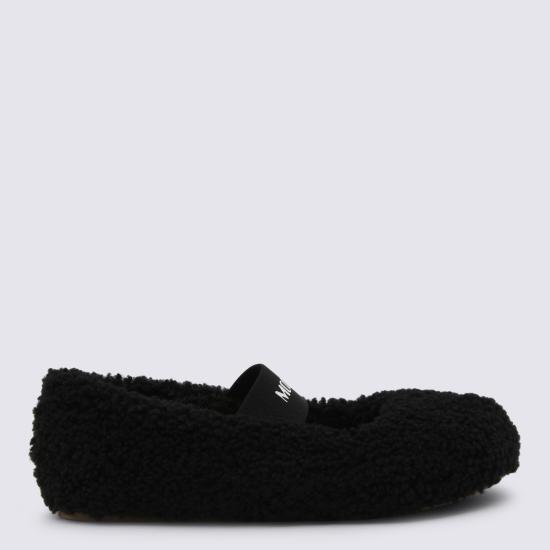 26FW 문부츠 시어링 퍼 발레리나 플랫슈즈 80D2400010 N001 BLACK