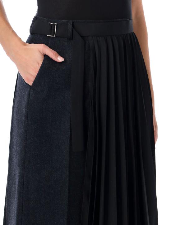 26FW 사카이 미디 스커트 2608766 202 NAVY X BLACK - SACAI