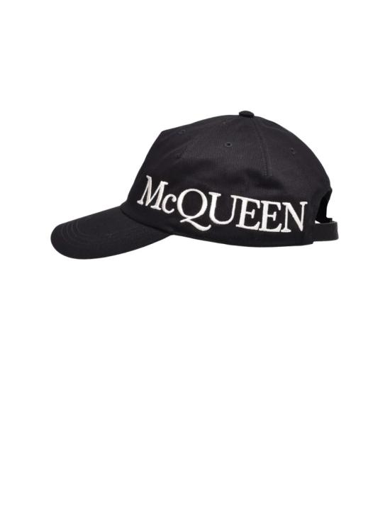  알렉산더 맥퀸 볼캡 검정색 6패널 자수 면 - ALEXANDER MCQUEEN