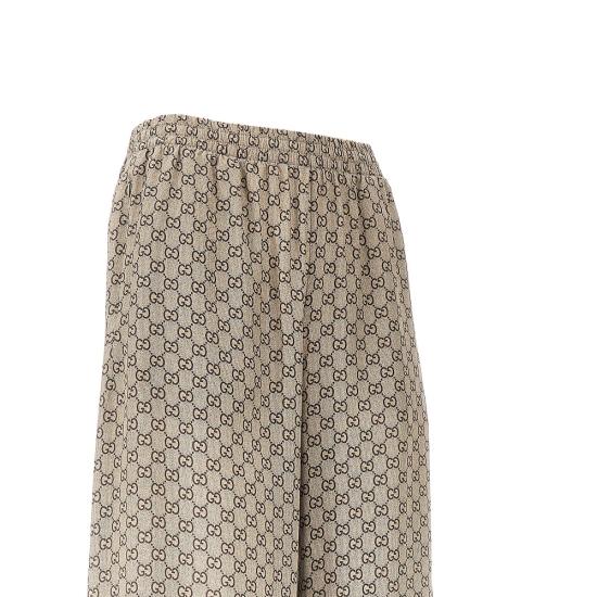 26FW 구찌 프린트 실크 레저 팬츠 A003ZBZAVRI Beige - GUCCI