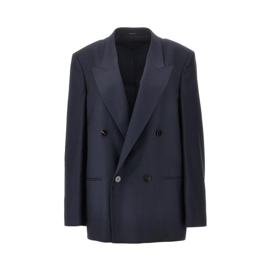 26FW 구찌 라이트 울 더블 브레스트 재킷 A0068ZZAVMD Blue