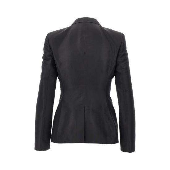 26FW 구찌 파인 실크 파이유 재킷 870960ZAU9E Black - GUCCI