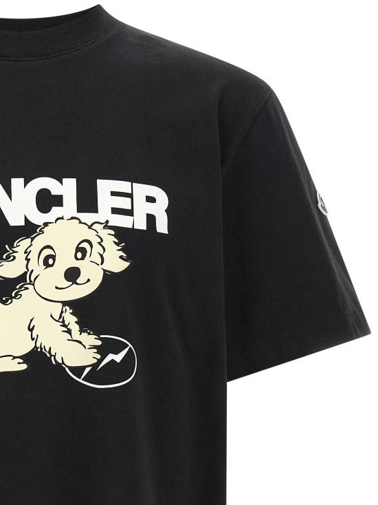 26FW 몽클레어 반팔 티셔츠 몽클레르 X 프래그먼트 티셔츠 블랙 - MONCLER