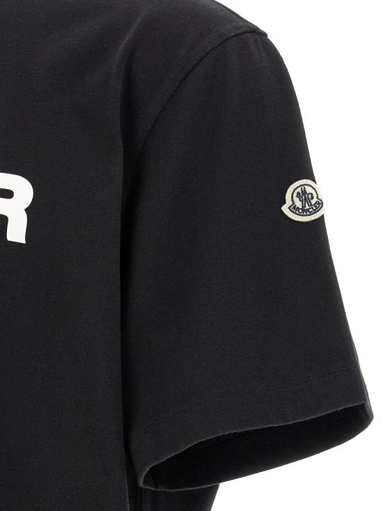 26FW 몽클레어 반팔 티셔츠 몽클레르 X 프래그먼트 티셔츠 블랙 - MONCLER