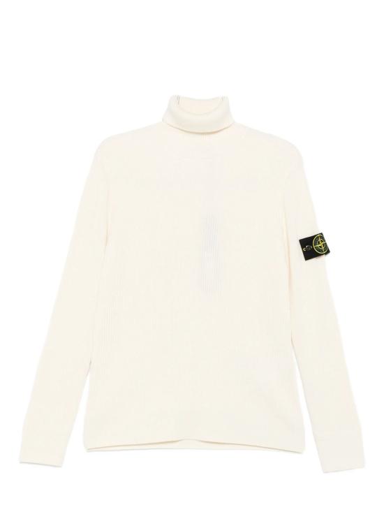 26FW 스톤 아일랜드 슬리브 로고 패치 하이 칼라 스웨터 L2S155100052S00C2 V0093 IVORY