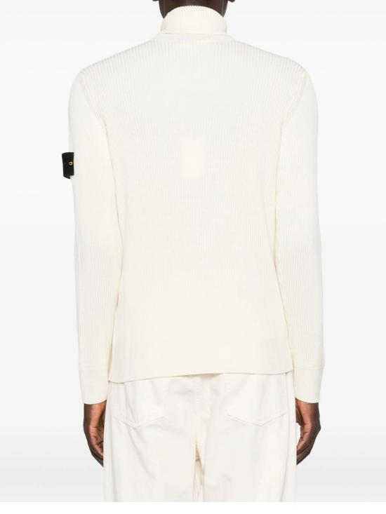 26FW 스톤 아일랜드 슬리브 로고 패치 하이 칼라 스웨터 L2S155100052S00C2 V0093 IVORY - STONE ISLAND