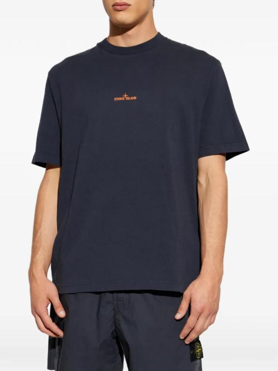 26FW 스톤 아일랜드 그래픽 프린트 오가닉 코튼 반팔 티셔츠 L2S152100001S0534 V002A NAVY - STONE ISLAND