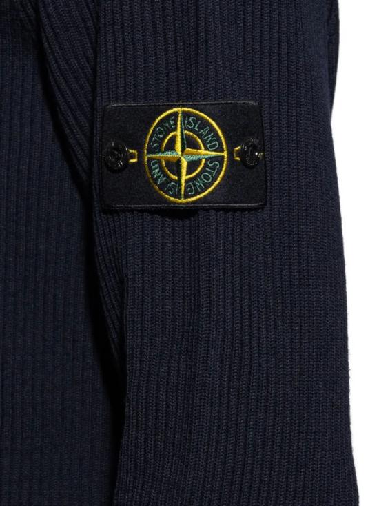 26FW 스톤 아일랜드 슬리브 로고 패치 하이 칼라 스웨터 L2S155100052S00C2 V0020 NAVY - STONE ISLAND