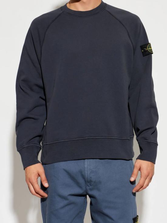 26FW 스톤 아일랜드 오가닉 코튼 플리스 오버사이즈핏 크루넥 스웨트셔츠 L2S156100008S0051 V002A NAVY - STONE ISLAND