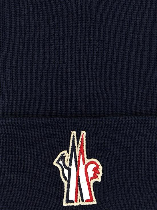 26FW 몽클레어 모자 로고 패치 비니  (파란색) - MONCLER
