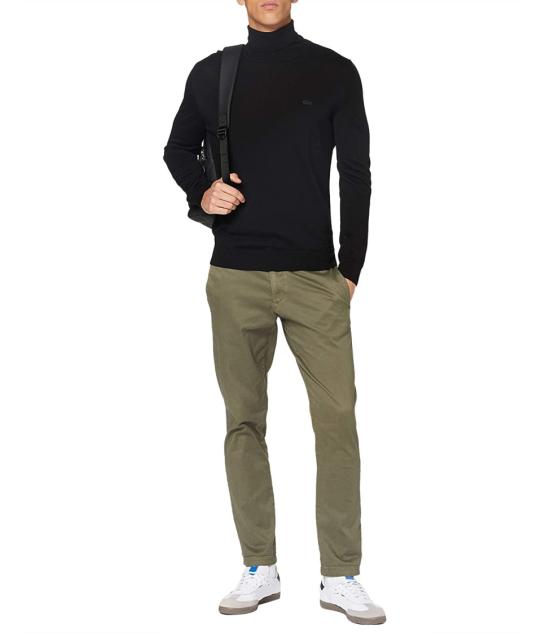 26FW 라코스테 메리노 울 터틀넥 스웨터 AH1959031 Black - LACOSTE