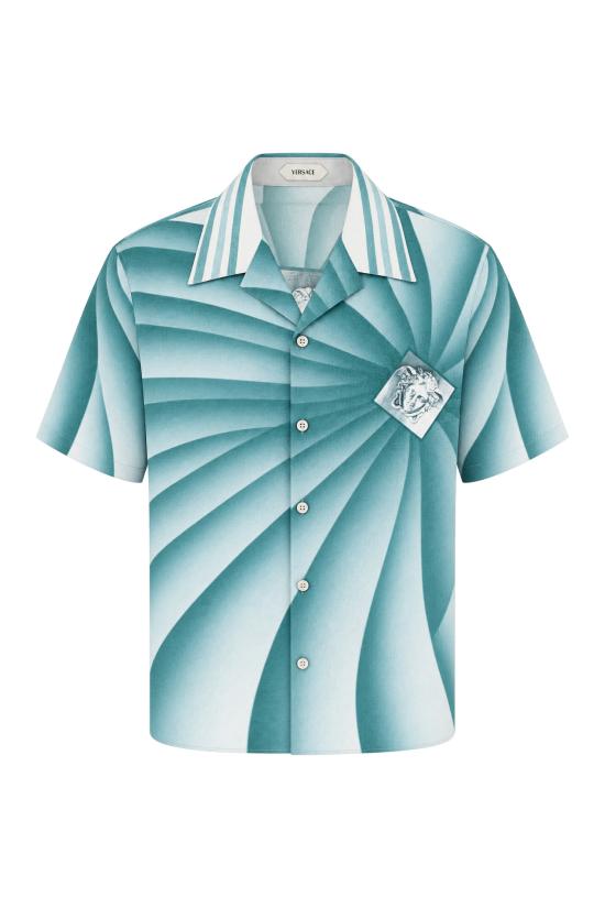 26FW 베르사체 반팔 셔츠 10257031A18721 5GE50 LIGHT TEAL