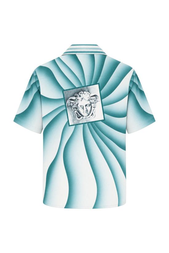 26FW 베르사체 반팔 셔츠 10257031A18721 5GE50 LIGHT TEAL - VERSACE