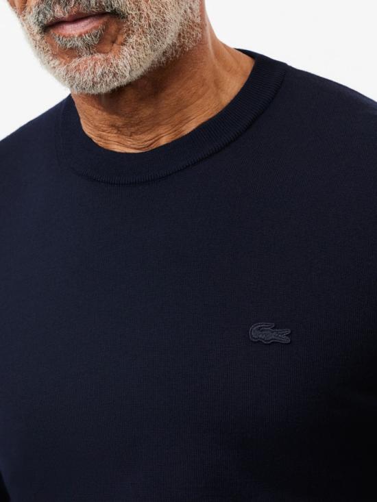 26FW 라코스테 메리노울 크루넥 스웨터 AH1969166 Blue - LACOSTE