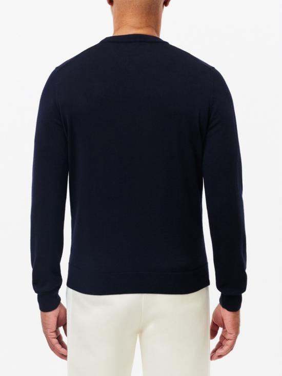 26FW 라코스테 메리노울 크루넥 스웨터 AH1969166 Blue - LACOSTE